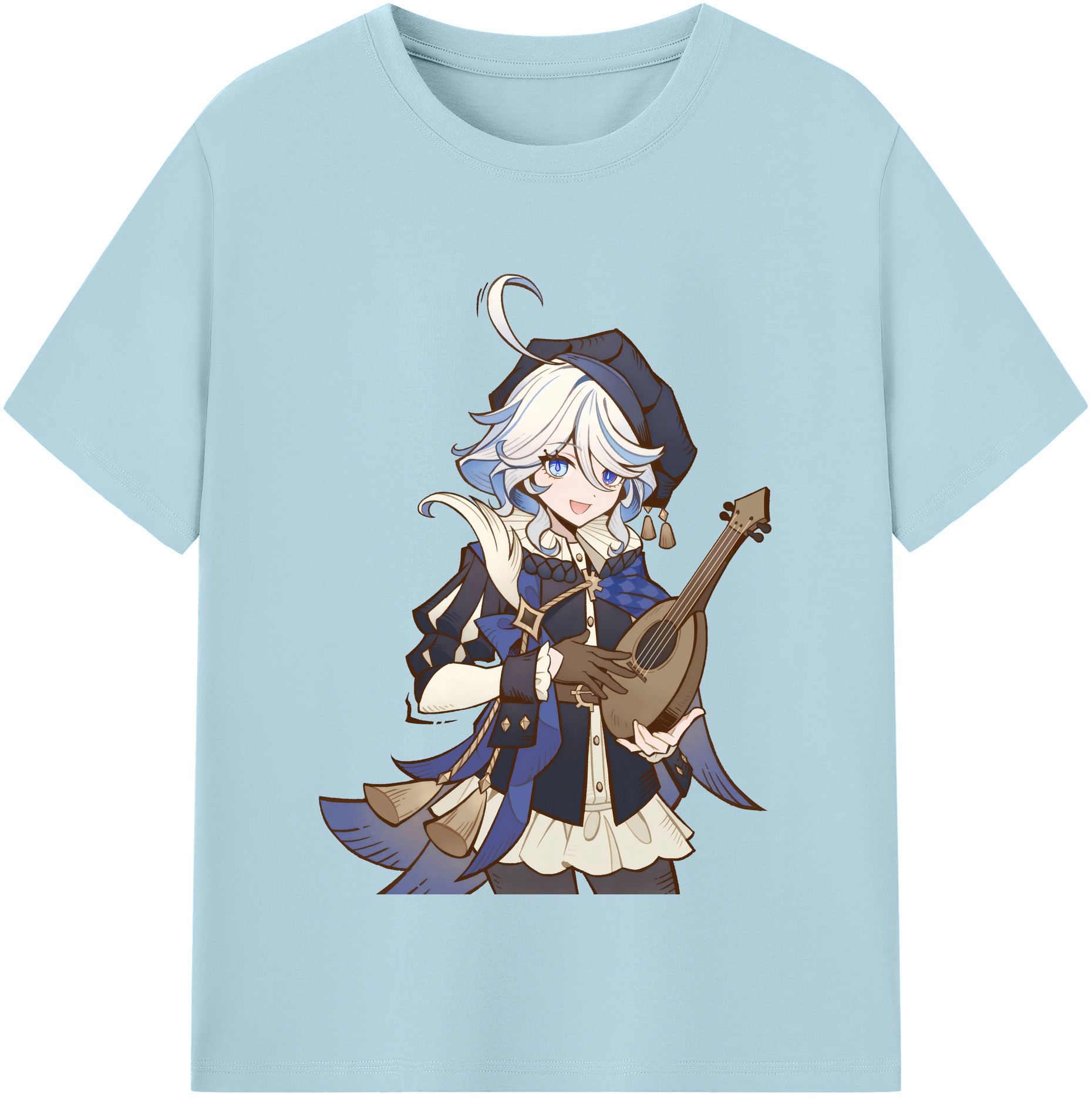 げんし神 フリーナ genshin Furina 綿100％半袖Tシャツ（フロントプリント）